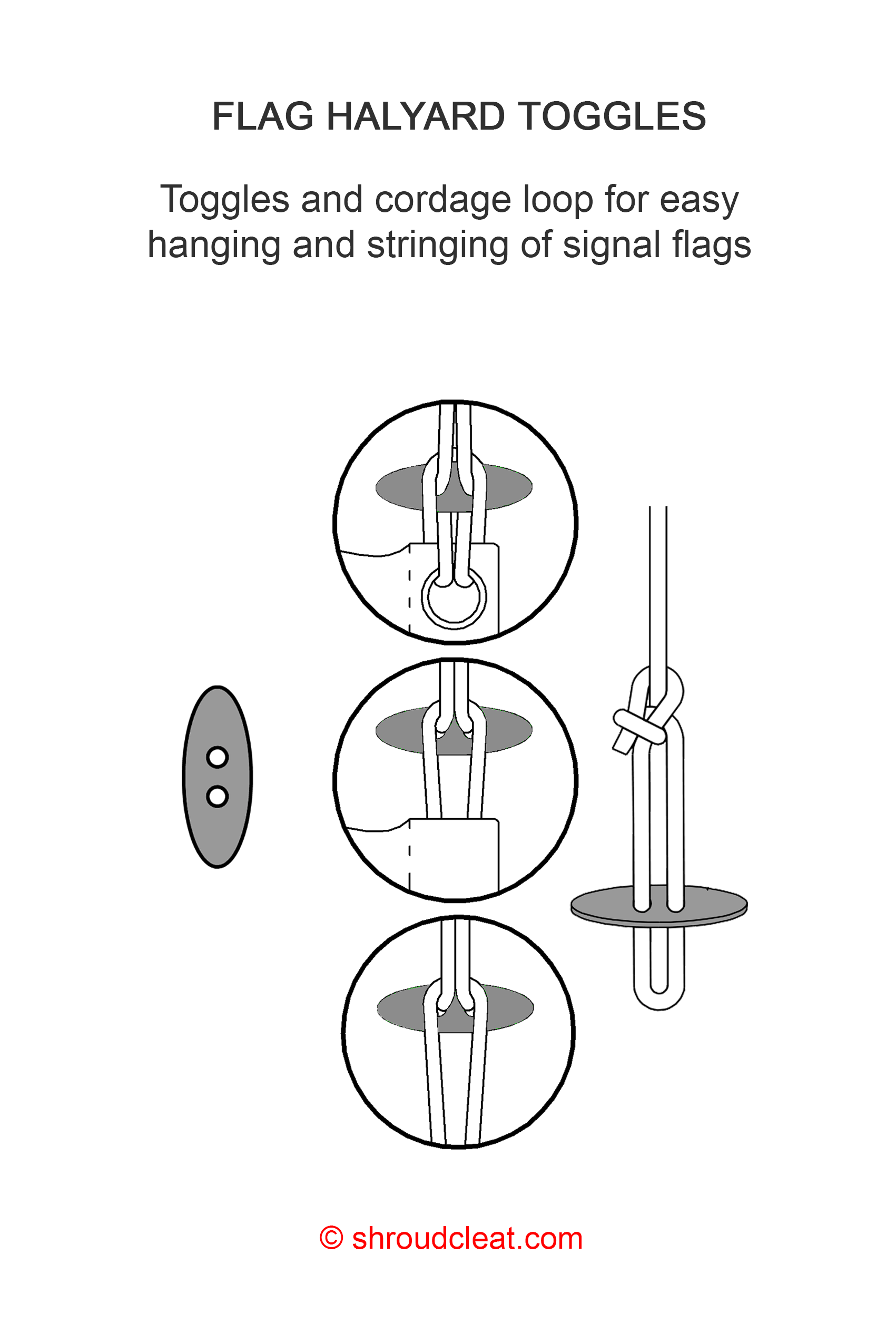 Clubvlag bevestiging aan vlaggenlijn.
